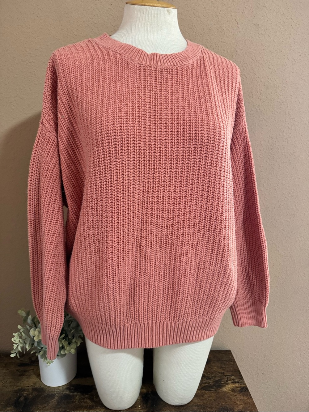 Sonoma Dusty Rose Crewneck Knit Sweater